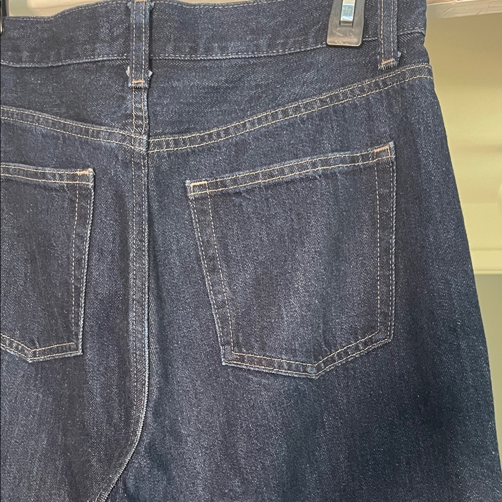 Uniqlo Women's Dark Blue Wide Straight Leg, High Waisted Baggy Jeans size 2 💖 - Picture 7 of 11